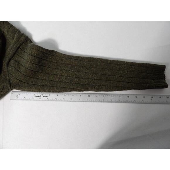 Oscar De La Renta Mens Sweter PullOver Knit Olive Green Knit Dad Core Mock Neck - Picture 6 of 9